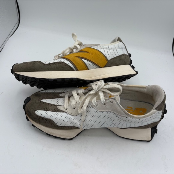 New Balance Other - New Balance MS327PO White/Yellow/Olive Men's Sneaker Sz 10